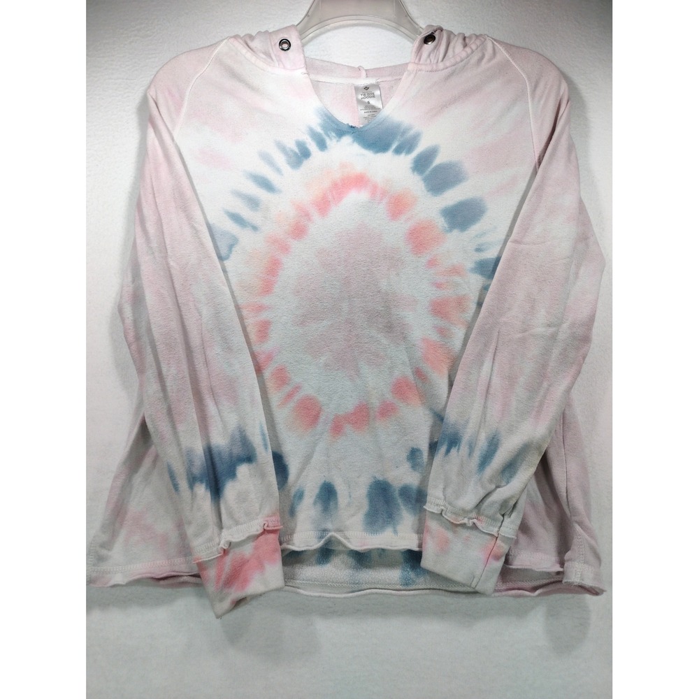 Member's Mark‎ Pink White Swirl Tie Dye Hoodie Small V-Neck Pullover F12220SG378